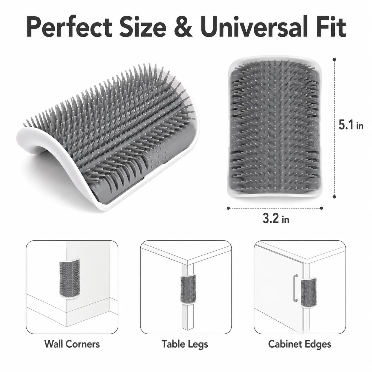 4Pcs Cat Brush Cat Corner Self Groomer Softer Pet Wall Corner Massage Comb Corner Scratcher Pet Grooming Brush Comb Grooming
