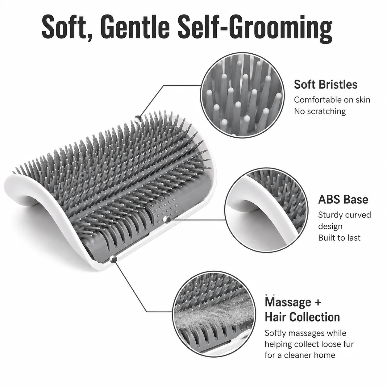 4Pcs Cat Brush Cat Corner Self Groomer Softer Pet Wall Corner Massage Comb Corner Scratcher Pet Grooming Brush Comb Grooming